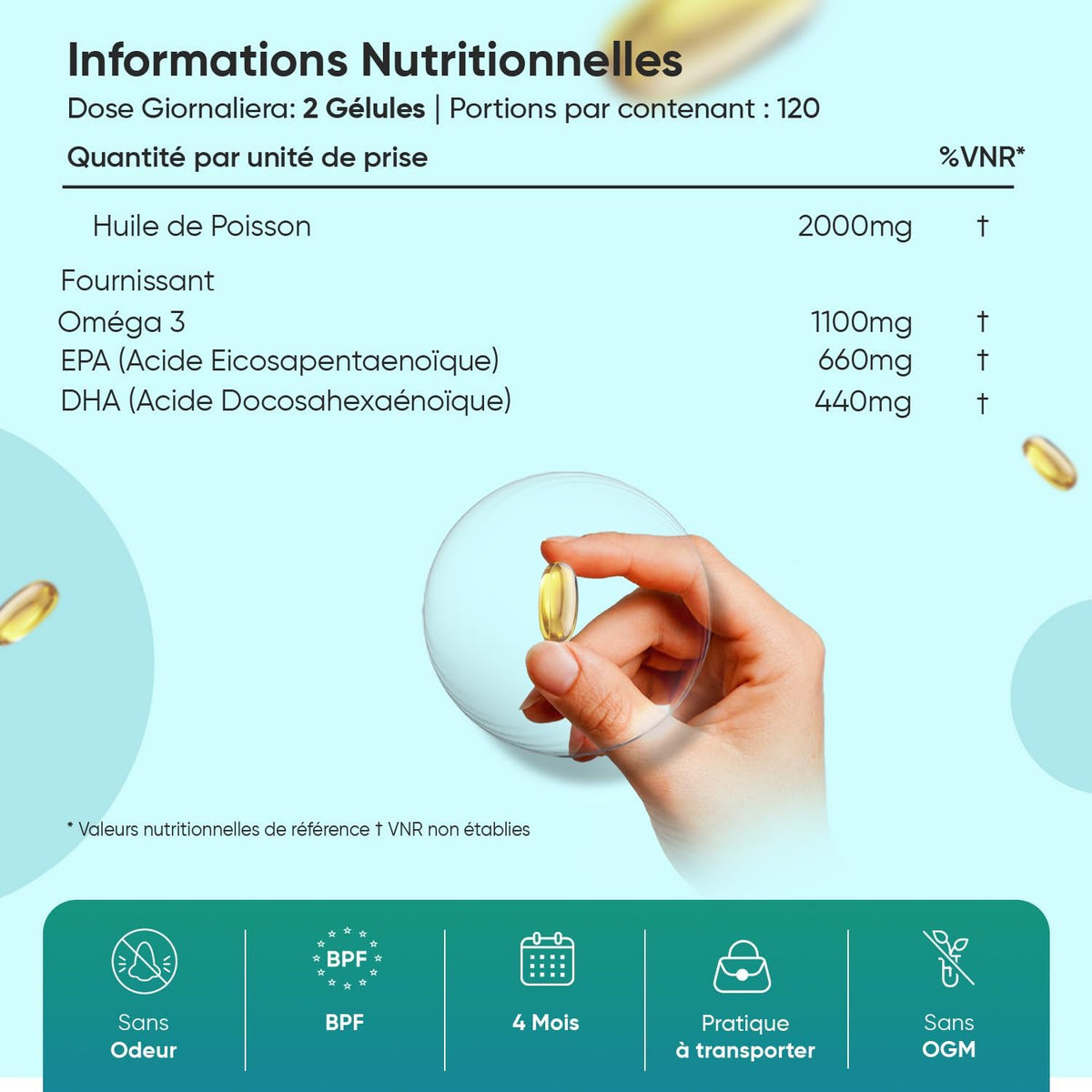 Oméga 3 Huile de Poisson Premium™