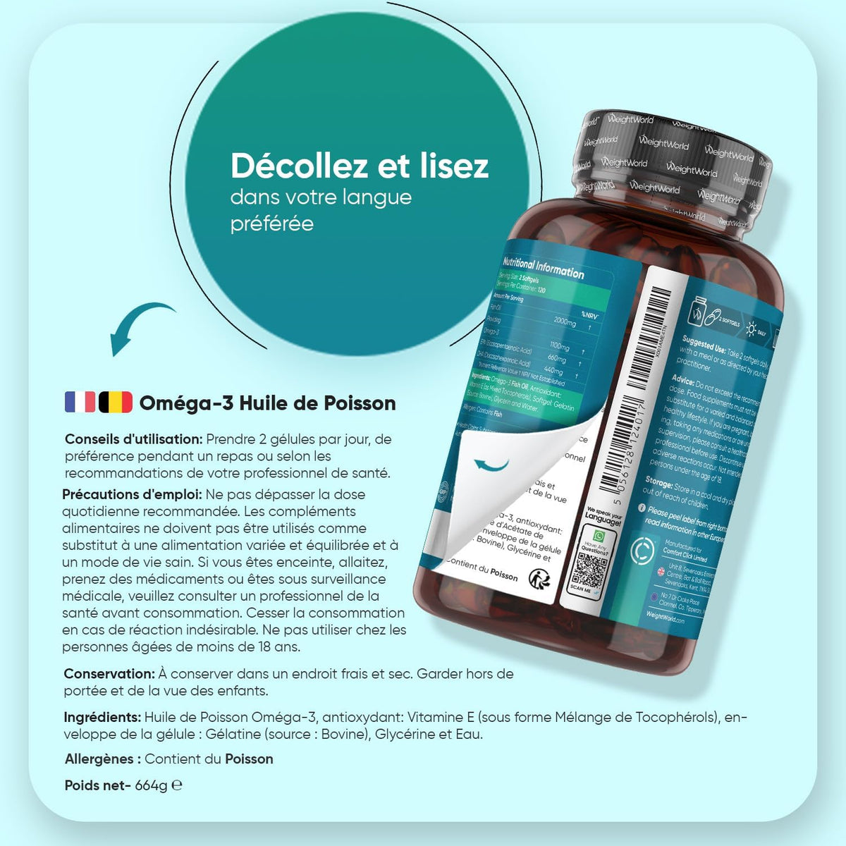 Oméga 3 Huile de Poisson Premium™